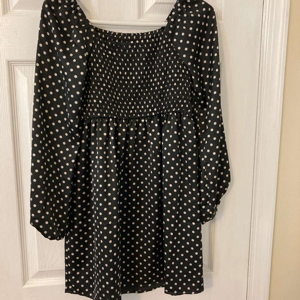 GAP Black and White Polka Dot Kids Dress - Picture 2 of 3
